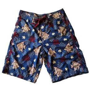 Reyn Spooner Men's Board Shorts Fish Print Pockets Size 30